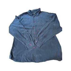 Weekendz off tencel blue shirt pocket front L